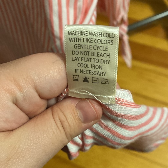 Max Studio white pink stripe 1X top - Picture 6 of 7